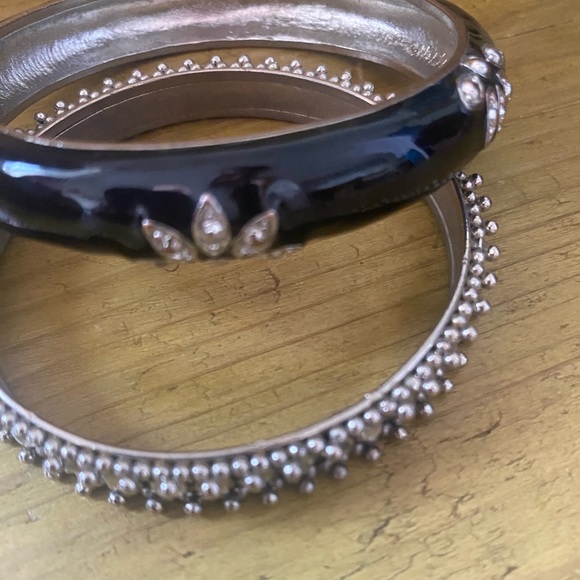Jewelry - 2 beautiful bangles with beaded and crystal details